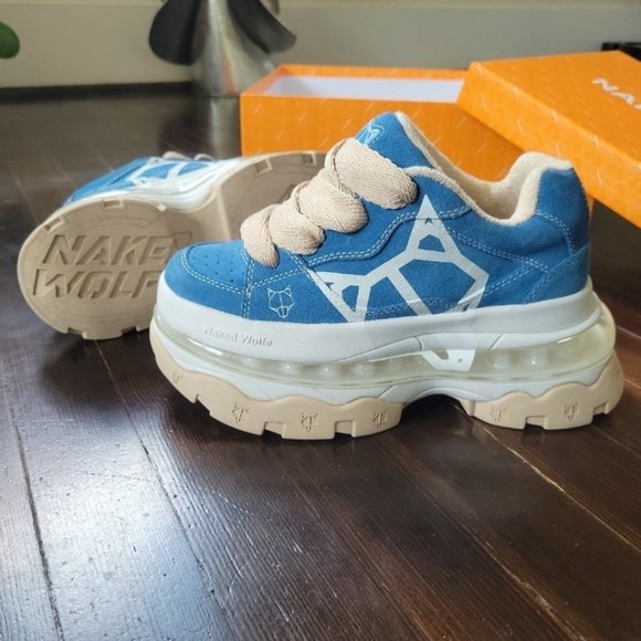 NAKED WOLFE BLUE VIRGO PLATFORM SNEAKERS - Picture 1 of 11